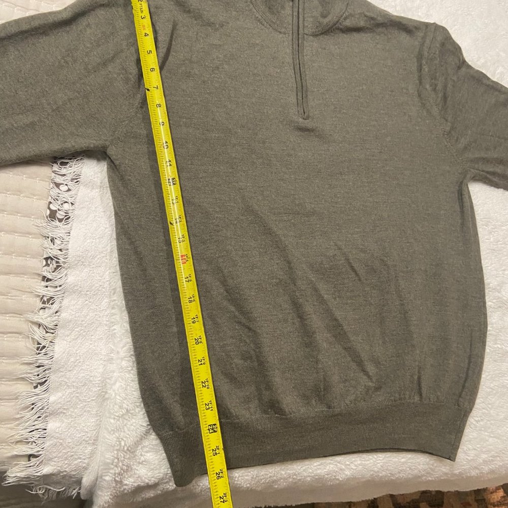 Olive Green 100% Italian Sheep Wool Sweater, Sz M - Picture 14 of 15